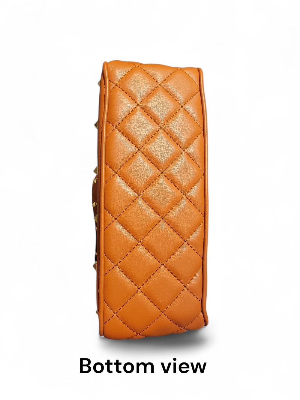 Studded Quilted Mini Satchel in Tan - Picture 3 of 4
